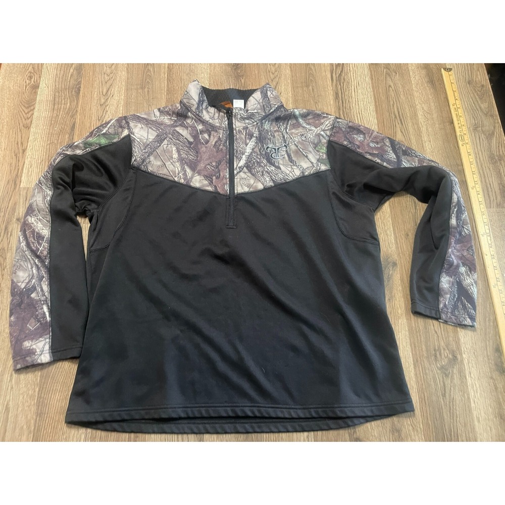 TRUETIMBER Sweater, Women's Size XL, Black Green, Camouflage, 1/4 Zip Up